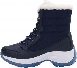 Женские легкие зимние ботинки с меховой подкладкой, теплые прогулочные сапожки, толстая подошва, утепленные плюшевой стойкой, короткие ботинки Generic, Blue