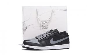 Баскетбольные кроссовки Air 1 с антискользящим и износостойким покрытием, низкие, винтажные, унисекс, черно-серые Jordan, Black Gray