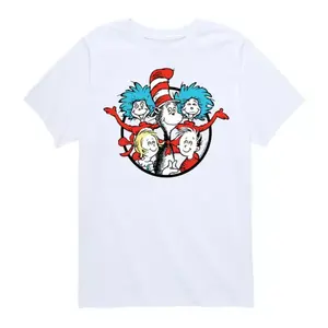 Мальчики 8-20 лет футболка с принтом "Кот в шляпе" Dr Seuss Licensed Character, белый