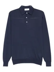 Рубашка-поло с длинными рукавами и пуговицами Lardini, синий