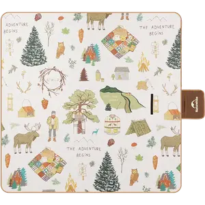 Пикник коврик для кемпинга с принтом влагозащитный портативный коврик для весенних поездок NATUREHIKE, Forest Mystic Realm