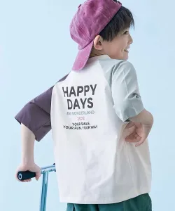 Легко стирающаяся, устойчивая к пятнам футболка-реглан с рукавами 5/8 для мальчиков, весна/лето 2026 Devirock, цвет 007-Sax Blue-Off