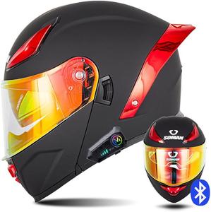 Шлем мотоциклетный XLYTK01 SMCXKS, черный / красный