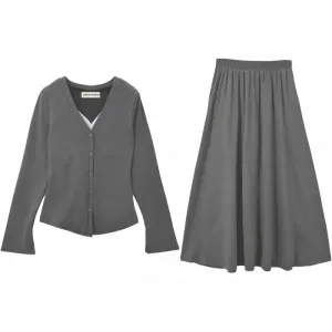 Комплект с юбкой women's gray ZWTX STUDIO
