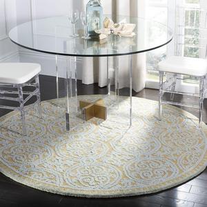 Ковер SAFAVIEH, 122 x 122 см, Cambridge Collection Blue/Gold CAM234A ручной работы из премиальной марокканской шерсти