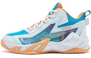 Детские баскетбольные кроссовки с высоким берцем, износостойкие, противоскользящие, для подростков QIAODAN, синий