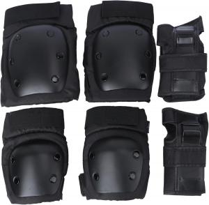 SUPVOX 6 шт. Защитная экипировка для катания на коньках для взрослых: прочные налокотники, наколенники и защита запястий, удобные, ударопрочные, черные., Black