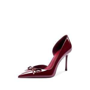 Imono Французские заостренные носки сексуальные, элегантные, утонченные, удобные тонкие каблуки женские туфли на высоком каблуке - бордовые, цвет Burgundy