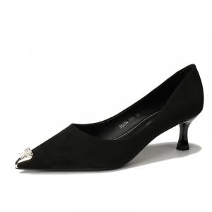 Женские туфли на тонком каблуке и высоком каблуке QITUMAUL, Black[Heel Height 5.5Cm]