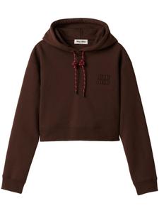 Miu Miu флисовое худи, коричневый