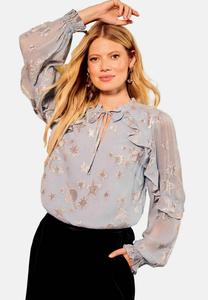 Блуза Love & Roses Blouse, Grey Cosmic Print/Blue-Grey