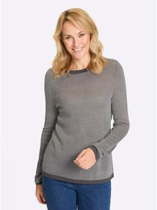 Свитер с круглым вырезом в антрацитово-бежевом цвете Sieh an!