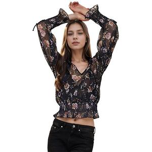 Блузка с манжетами и сборкой в стиле wax flower Nurode