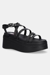 Кожаные сандалии Wedgy Strappy Sandal Tommy Jeans, черный