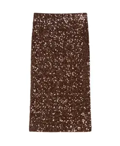 Юбка миди с пайетками Pennyblack, коричневый