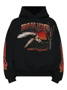 Худи с графичным принтом Rhude, черный