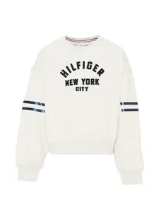 Свитшот в полоску с круглым вырезом Tommy Hilfiger Junior, серый