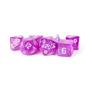 Полиэфирный комплект фиолетовый с серебром (7), Acrylic Dice - Stardust Dice (Metallic Dice Games)