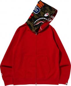 Худи BAPE Crazy Face Full Zip Hoodie 'Red', красный