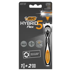 Bic Hybrid5 Flex бритва, 1 шт. + картриджи, 2 шт./1 уп.