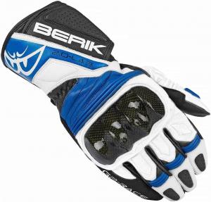 Мотоциклетные перчатки Berik Zoldar с защитой ТПУ на пальцах и запястье, черный/синий/белый