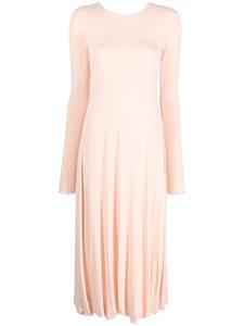 Jil Sander расклешенное платье с длинными рукавами, розовый