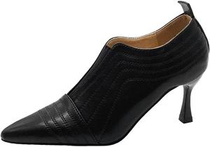 Женские сексуальные свадебные ботильоны на высоком каблуке с острым носком, стройным каблуком, туфли для вечеринок, короткие сапожки Generic, Black