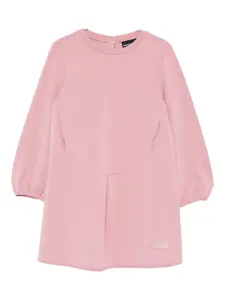 Платье с вышитым логотипом Emporio Armani Kids, розовый