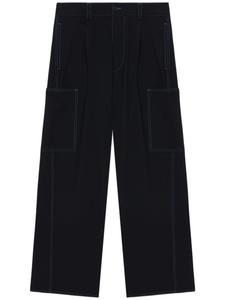 Sunnei широкие брюки с контрастной строчкой, синий