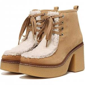 Sam Edelman Shaw Женские коричневые кожаные ботинки на платформе с квадратным каблуком