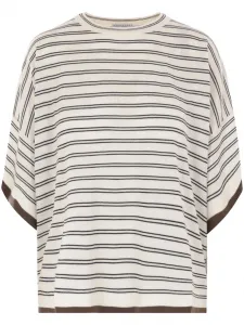 Свитер в полоску Brunello Cucinelli, нейтральный