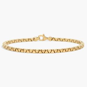 Браслет с треугольными звеньями 7,75 дюйма из желтого золота 14 карат Blue Nile