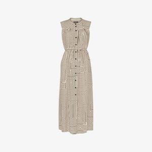 Платье Ilana миди без рукавов с графическим принтом Whistles, бежевый
