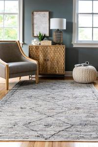 Ковер nuLOOM, 244 x 305 см, Jasonna Leather Tribal Flatweave, Grey