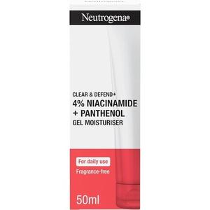 Neutrogena Clear & Defend+ Гель-увлажняющий гель с ниацинамидом и пантенолом