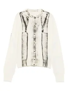 Джемпер с принтом кардигана MM6 Maison Margiela, белый