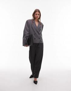 Брюки ASOS DESIGN классического кроя с поясом, серого меланжа