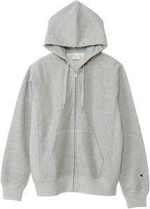 Мужская толстовка Champion C3-X107 на молнии, с длинным рукавом, плотность ткани 10 унций, флисовая подкладка, толстовка с капюшоном на молнии, технология обратного плетения (R), новая модель, серый
