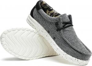 Мужские летние лоферы JSWEI, машинная стирка, шнуровка, повседневные слипоны, легкие, удобные с мягкой подошвой, для прогулок и путешествий, на пляж, подарок для мужчин, растягивающиеся лоферы, черный/серый