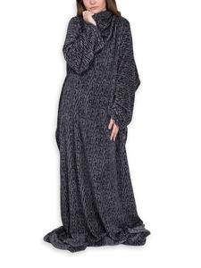 Уютное одеяло с рукавами из мягкого кораллового флиса антрацитового цвета. SLOUCHER