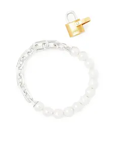 Посеребренный браслет с искусственным жемчугом AMBUSH, серебряный