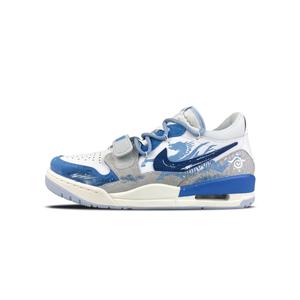 Легкие Legacy 312 устойчивые к истиранию низкие баскетбольные кроссовки Unisex White Blue Jordan, синий