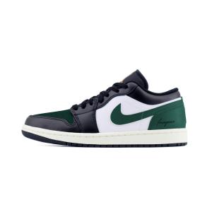 Jordan Кроссовки Air 1 LOW Abrasion Resistant низкие винтажные баскетбольные unisex черные зеленые