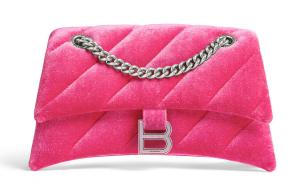 Balenciaga Нейлоновая кроссбоди сумка, маленькая женская сумка через плечо ярко-розовая