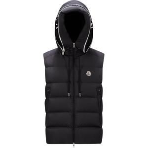 Худи-жилет на молнии с капюшоном Moncler, черный
