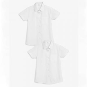 Комплект рубашек для девочки Next Short Sleeve Curved Collar, 2 штуки, белый