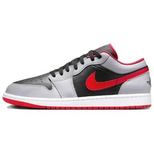 Кроссовки Nike Air Jordan 1 Low, серый/черный/красный (Размер US 9 EUR 42.5)