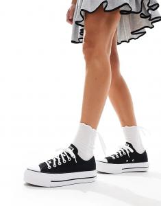 Кроссовки Converse Chuck Taylor All Star Lift Ox Wide Fit на платформе черного цвета
