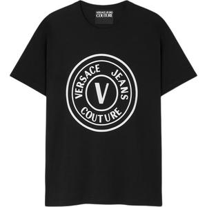 Футболка с круглым логотипом VERSACE JEANS COUTURE, черный