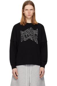 Футболка с длинными рукавами с принтом «Geoff sacai», черный